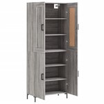 vidaXL Buffet haut Sonoma gris 69 5x34x180 cm Bois d'ingénierie