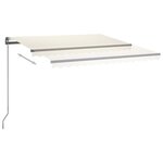 vidaXL Auvent automatique avec capteur de vent et LED 400x350 cm Crème