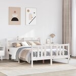vidaXL Cadre de lit avec tête de lit sans matelas blanc 140x200 cm