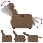 vidaXL Fauteuil inclinable électrique marron tissu
