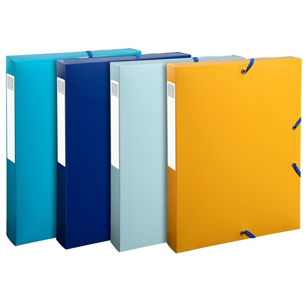 Boîte De Classement Polypropylène Recyclé Beeblue Dos 40mm - A4 - Couleurs Assorties - X 8 - Exacompta