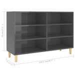 vidaXL Buffet Gris brillant 103 5x35x70 cm bois d'ingénierie