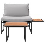 vidaXL Ensemble de canapé de jardin 2 Pièces Gris clair Acier