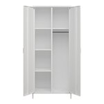 Armoire étagère meuble de rangement métallique 180 x 76 x 50 cm acier blanc 03_0008915