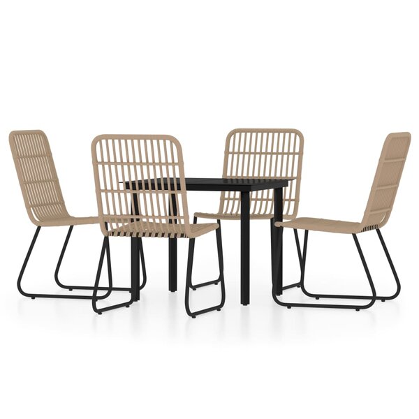 vidaXL Ensemble à manger de jardin 5 Pièces Chêne