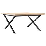 vidaXL Table basse cadre en X 90x90x45 5cm bois de pin massif et acier