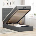 vidaXL Lit ottoman avec matelas gris foncé 90x200 cm tissu