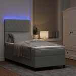 vidaXL Lit à ressorts avec matelas Gris clair 90 x 200 cm Velours