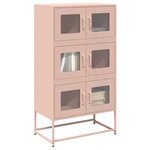 vidaXL Buffet haut rose 68x39x123 cm acier