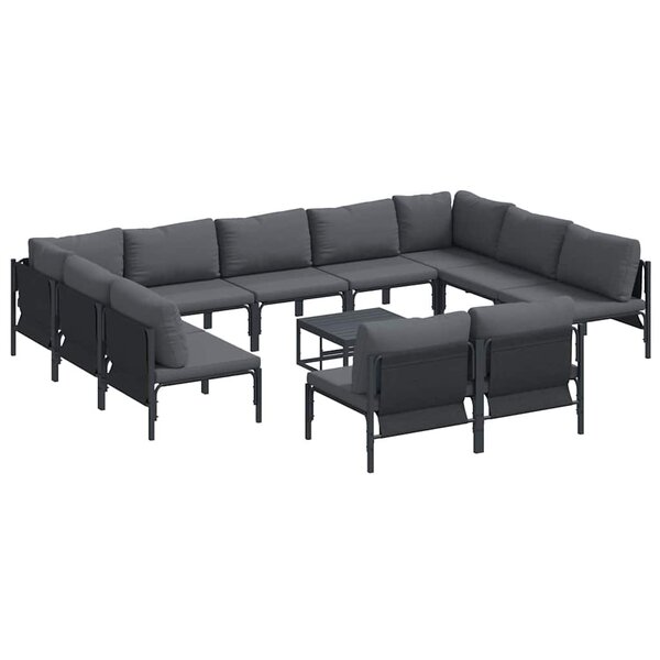vidaXL Ensemble de canapé de jardin Anthracite Acier