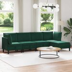 vidaXL Ensemble de meubles pour le salon 5 Pièces Vert foncé Velours