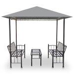 vidaXL Chapiteau de jardin avec table et bancs 2 5x1 5x2 4m Anthracite