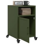 vidaXL Table de chevet vert olive 36x39x59 cm acier