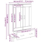 vidaXL Haut Armoire Chêne noir 69 5 x 31 x 115 cm Bois d'ingénierie