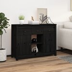 vidaXL Buffet Noir 100x35x74 5 cm Bois massif de pin