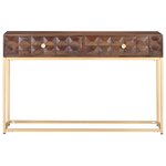 Vidaxl table console 122x36x75 cm bois de manguier massif