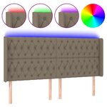 vidaXL Tête de lit à LED Taupe 183x16x118/128 cm Tissu