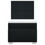 vidaXL Sommier à lattes de lit avec matelas Noir 90x190 cm Tissu