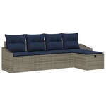 vidaXL Ensemble de Canapés avec coussin 5 Pièces polyrotin
