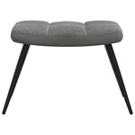 vidaXL Chaise de relaxation avec tabouret Gris foncé Velours