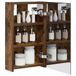 vidaXL Armoire Miroir de Salle de Bain Chêne fumé 30 x 10 5 x 50 cm