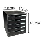Module De Classement Modulo Ecoblack 5 Tiroirs Fermés - Noir - Exacompta