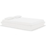 vidaXL Cadre de lit blanc bois massif 140x190 cm