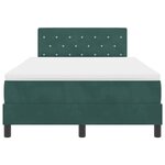 vidaXL Lit Box avec Matelas & LED Vert Foncé 120x200 cm Velours
