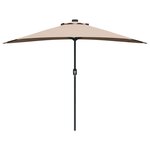 vidaXL Parasol de jardin Taupe 294 x 150 x 224 cm tissu