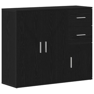 vidaXL Buffet Chêne noir 91 x 29 5 x 75 cm Bois d'ingénierie