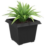 vidaXL Pot de Fleurs Carré 24 pc Noir 23 x 23 x 17 5 cm Plastique