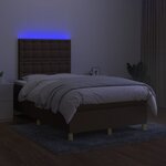vidaXL Sommier à lattes de lit matelas et LED Marron foncé 120x200 cm