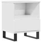 vidaXL Table de chevet Blanc brillant 40x35x50 cm Bois d’ingénierie