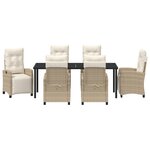 vidaXL Ensemble de mobilier de jardin de 7 pièces en rotin beige