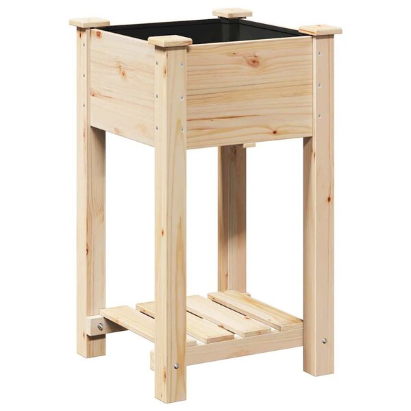 vidaXL Cache-pot de jardin avec étagère Beige 45 x 45 x 76.5 cm