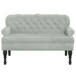 vidaXL Banc avec dossier Gris clair 119 5 x 64 5 x 75 cm Velours
