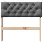 vidaXL Tête de lit capitonnée Gris foncé 80 cm Pin massif
