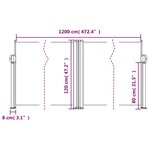 vidaXL Auvent latéral rétractable anthracite 120x1200 cm