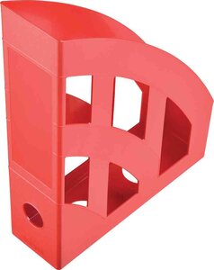 Lot de 4 porte-revues Economy, format A4 , polystyrène, rouge HELIT