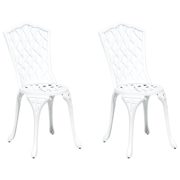 Chaises de jardin vidaXL 2 Pièces Aluminium coulé blanc
