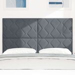 vidaXL Tête de lit LED design blocs diamants gris foncé 160 cm en velours
