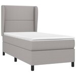 vidaXL Sommier à lattes de lit et matelas Gris clair 90x190 cm Tissu