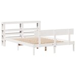 vidaXL Cadre de lit sans matelas blanc 135x190 cm bois de pin massif