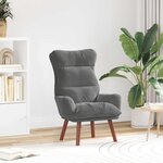 vidaXL fauteuil Gris foncé 69 x 74 x 93 cm Velours