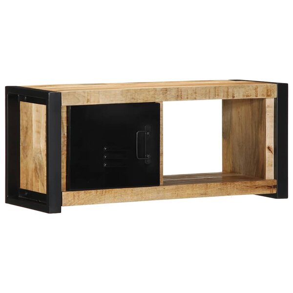 vidaXL Meuble TV 80x30x35 cm bois massif de manguier brut