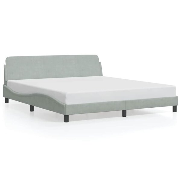vidaXL Cadre de lit Dover gris clair 180x200 cm velours