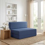 vidaXL Canapé-lit pliable Bleu 100 x 80 x 60 cm Tissu