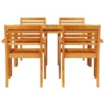 vidaXL Ensemble de repas de jardin 5 pièces en bois d'acacia massif