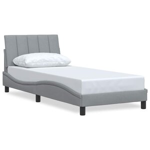 vidaXL Cadre de lit sans matelas Hanko gris clair 90x190 cm tissu