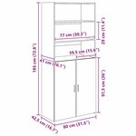 vidaXL Haut Armoire Bois Ancien 80 x 42 5 x 185 cm Bois d'ingénierie